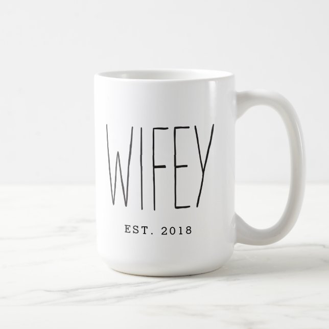 Wifey Custom Couple Tasse Wedding Tasse Jubiläum (Rechts)