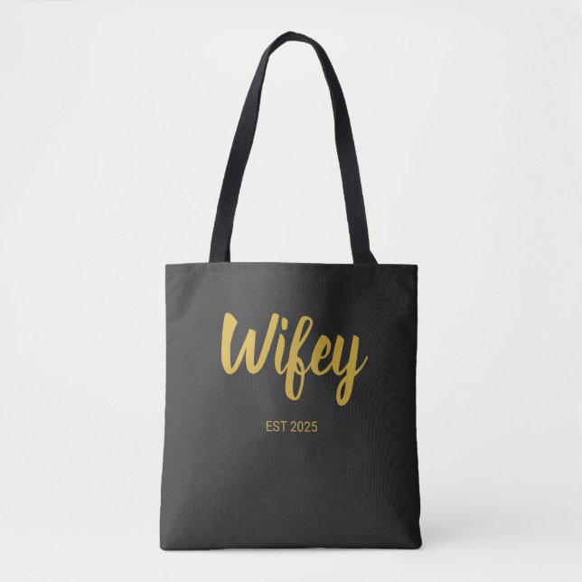 Wifey Custom Gold Bride, Fiance Gift Tasche (Vorderseite)