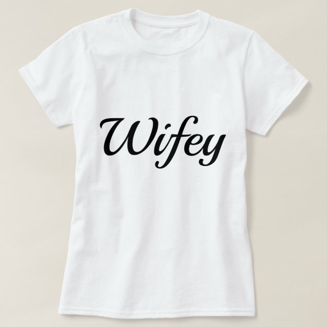 Wifey Elegant Black Script Frauen T - Shirt (Design vorne)