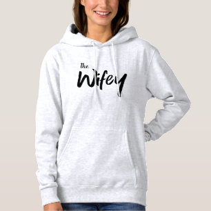 Wifey Funny Bride Brush Script Typografie Hoodie