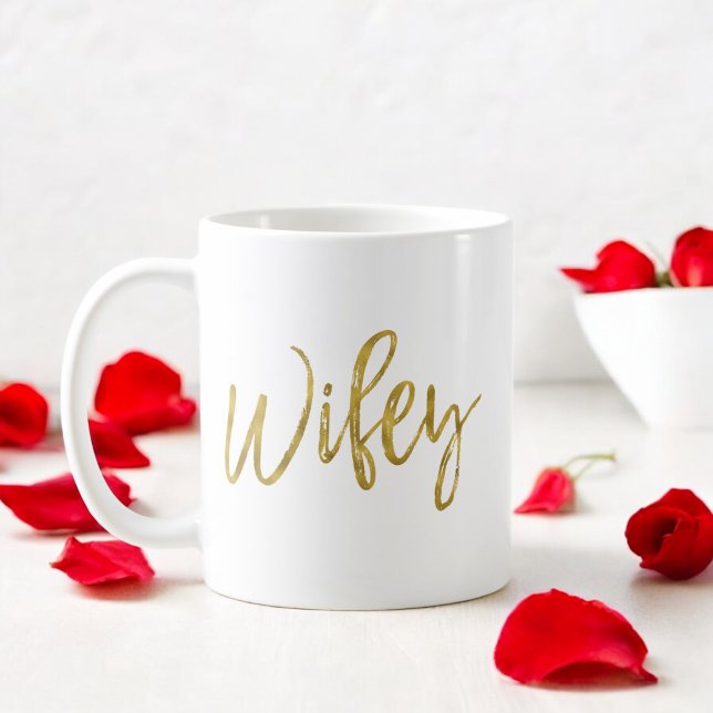 Wifey Gold Foil Birthday Coffee Cup Kaffeetasse (Von Creator hochgeladen)