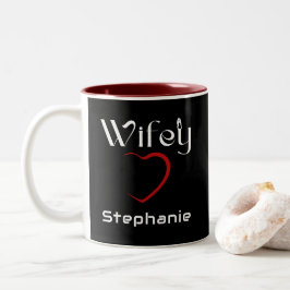 Wifey Hubby Couple Wedding Anniversary-Geschenk Zweifarbige Tasse