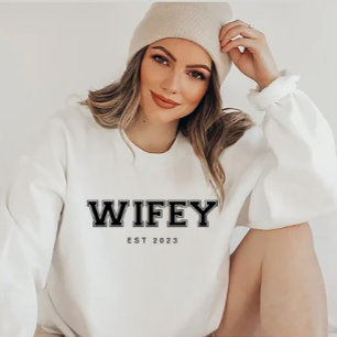 Wifey/Hubby Custom Bridge, Verlobte Gift White Sweatshirt