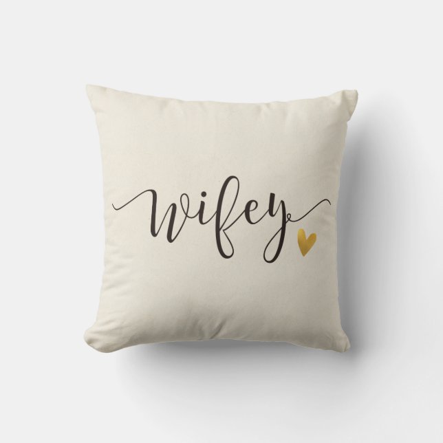 Wifey, Hubby und Wifey Wedding Geschenk Kissen (Vorderseite)