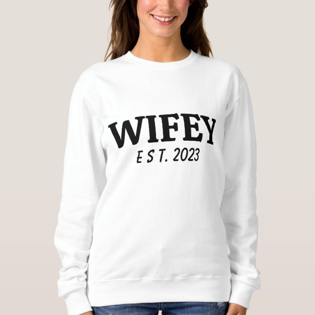 Wifey/Husby Custom Bridge, Verlobte Gift Sweatshirt (Vorderseite)
