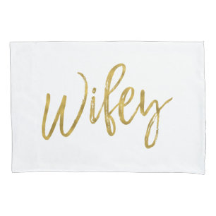 Wifey Imitats - Fall für weiße und goldene Fohlen Kissenbezug