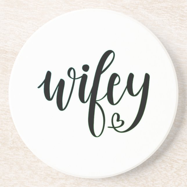 Wifey Lettering Untersetzer (Vorne)