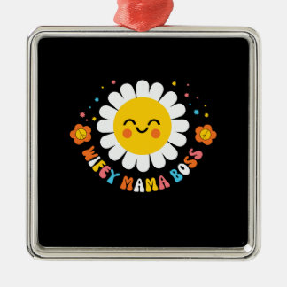 Wifey Mama Boss Retro Mama Ornament Aus Metall