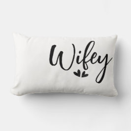Wifey, minimalist wedding pillow  lendenkissen
