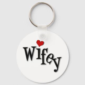 Wifey mit Funky Red Heart Schlüsselanhänger
