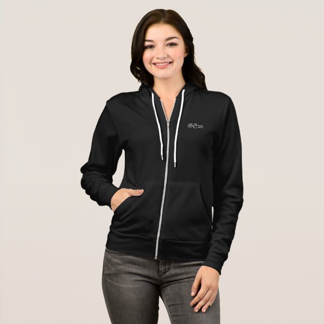 Wifey Modern Black Script White Frauen Hoodie (Vorne ganz)