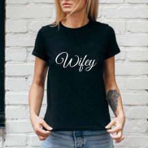 Wifey Modern Honeymoon White Script Black Women's