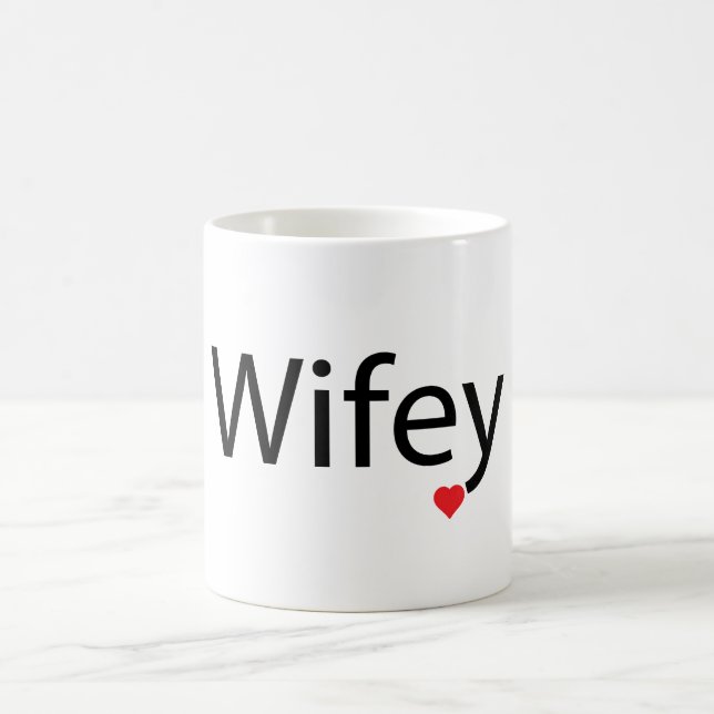 Wifey - Mug de Morphing noir/blanc 11 oz (Centre)