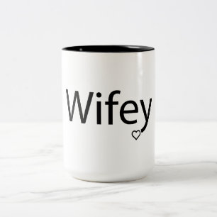 Wifey - Noir 15 oz Mug à deux tons