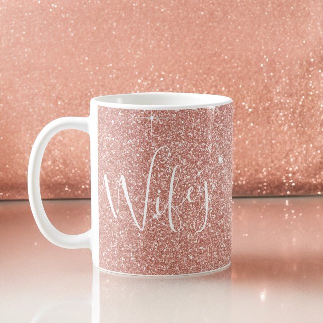 Wifey Pink Glitzer Honeymoon Coffee Cup Kaffeetasse (Von Creator hochgeladen)
