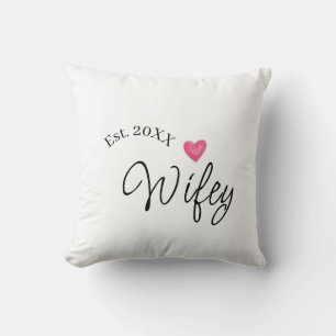 Wifey rotes Herz est. Jahr zukünftige Frau Valenti Kissen