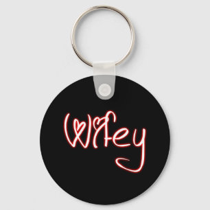 Wifey Schlüsselanhänger - Schwarz-weißes Rot mi