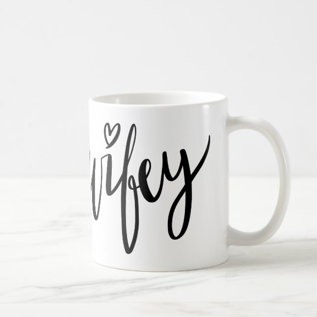 WIFEY stilvolle Handmit buchstaben gekennzeichnete Kaffeetasse (Rechts)