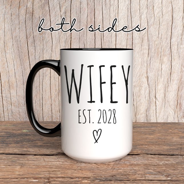 Wifey Tasse - Personalisiertes Hochzeitgeschenk fü (wedding gift mug, newlyweds gift mug, custom bride mug, engagement gift mug, anniversary mug gift,)