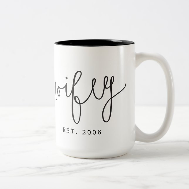 Wifey Wedding Foto Jubiläum Hochzeitscoupe Tasse (Rechts)
