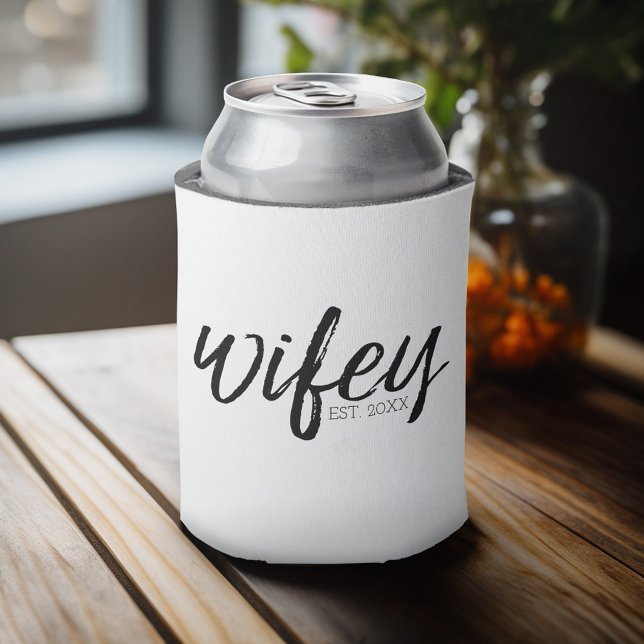 Wifey - Whimsical Black Calligraphy for the Bride Dosenkühler (Cute Personalized Wifey Can Cooler)