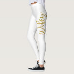 Wifey White & Gold Imitats Fohlen Typografie Yoga  Leggings<br><div class="desc">Wifey White & Gold Imitats Foil Typografy Yoga Pants. Die Wifey Yoga Pants sind perfekt für den Urlaub in den Flitterwochen.</div>