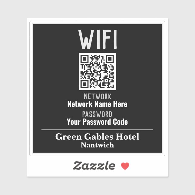 WiFi-Anweisungen mit QR-Code Aufkleber (Blatt)