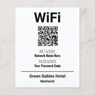 WiFi-Anweisungen mit QR-Code Flyer