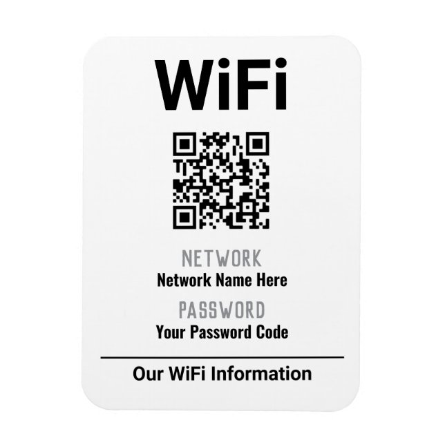 WiFi-Anweisungen mit QR-Code Magnet (Vertikal)