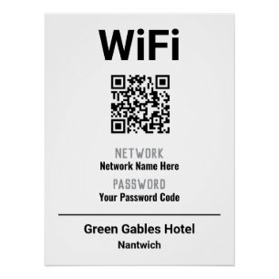 WiFi-Anweisungen mit QR-Code Poster