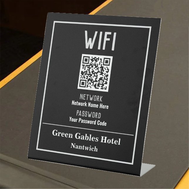 WiFi-Anweisungen mit QR-Code Sockelschild (Von Creator hochgeladen)