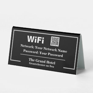 WiFi-Anweisungen mit QR-Code Tischaufsteller