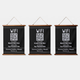WiFi-Anweisungen mit QR-Code Wandteppich Mit Holzrahmen