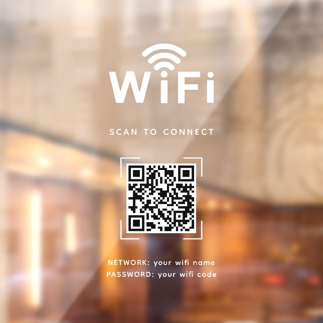 Wifi-Aufkleber | Netzwerkanzeige für Büro und Scha Fensteraufkleber (Blatt 2)