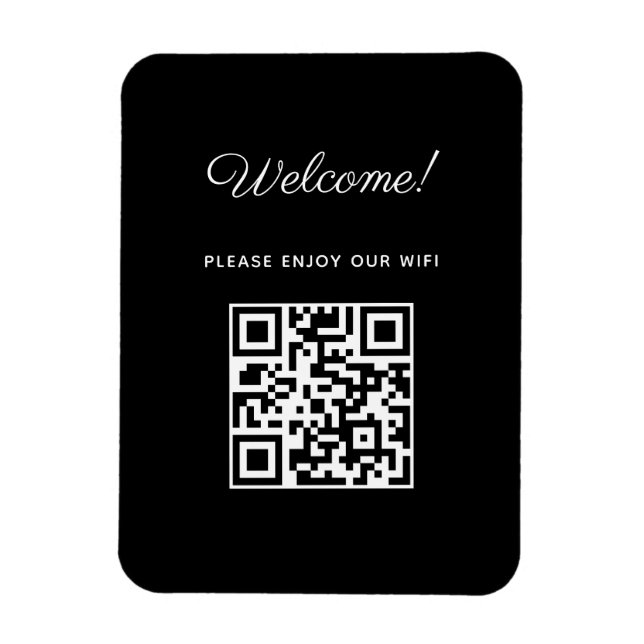 WIFI Begrüßungszeichen mit QR-Code Magnet (Vertikal)