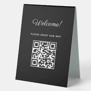 WIFI Begrüßungszeichen mit QR-Code Tischaufsteller