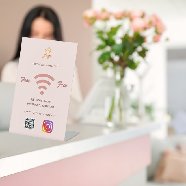Wifi Business Logo qr Code Instagram Rose Sockelschild (Von Creator hochgeladen)