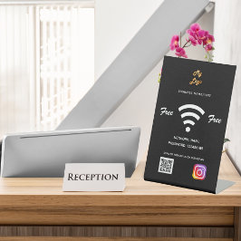 Wifi Business Logo qr Code Instragram schwarz Sockelschild