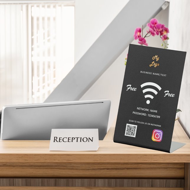Wifi Business Logo qr Code Instragram schwarz Sockelschild (Von Creator hochgeladen)