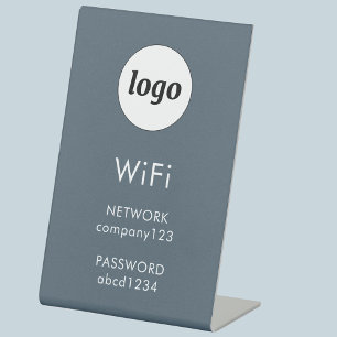 WiFi-Code-Logo-Geschäft-Internet-Anthrazitgrau Sockelschild