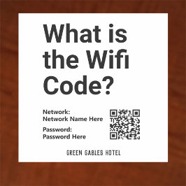 WiFi-Code mit QR-Code auf einem Aufkleber