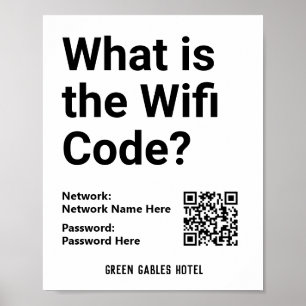 WiFi-Code mit QR-Code auf einem Poster