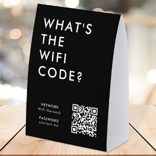 WiFi-Code-Tischständer   Netzwerk-QR-Tischschild Tischaufsteller