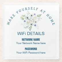 WiFi-Daten für Besucher Florals Typografie