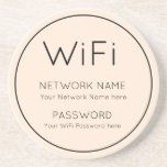 WiFi Details Einfache typografische Single-Line-Gr Getränkeuntersetzer<br><div class="desc">Behalt deine WiFi-Daten immer leicht und einfach in elegantem Stil auf dem Couchtisch für die Besucher zugänglich, mit nur den relevanten Informationen in minimaler eleganter schwarzer Typografie, die Sie einfach mit Ihren eigenen Netzwerkinformationen und Passwort personalisieren können. Sie können auch den cremefarbenen Hintergrund in eine andere Farbe ändern, wenn Sie...</div>