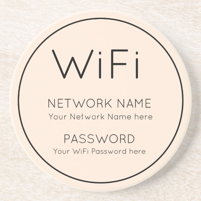 WiFi Details Einfache typografische Single-Line-Gr Getränkeuntersetzer (Vorne)