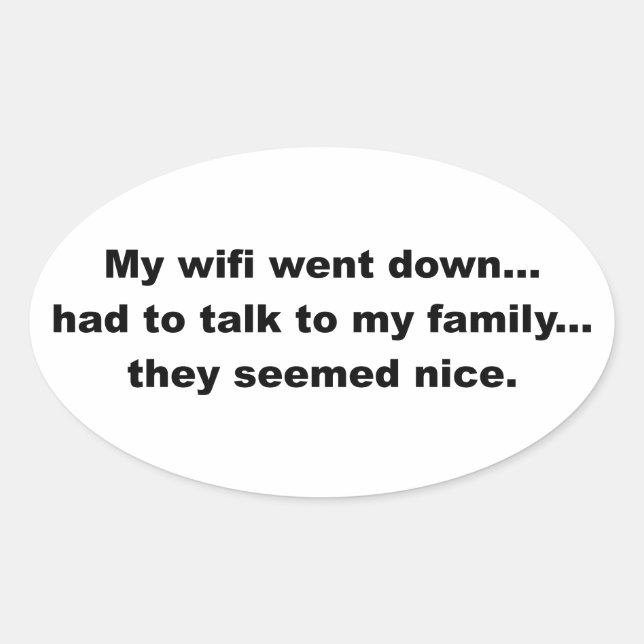 Wifi ging zurück ovaler aufkleber (Vorderseite)
