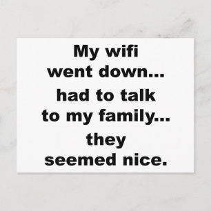 WIFI HERUNTER! POSTKARTE