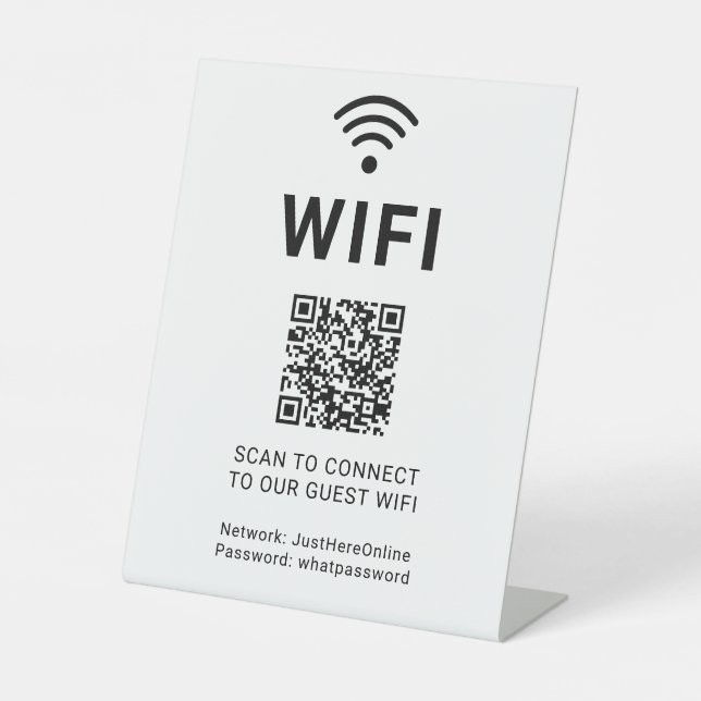 Wifi Info Sign Connect Online Minimal Modern Sockelschild (Vorderseite)