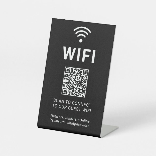 Wifi Info Sign Connect Online Minimal Modern Sockelschild (Vorderseite)